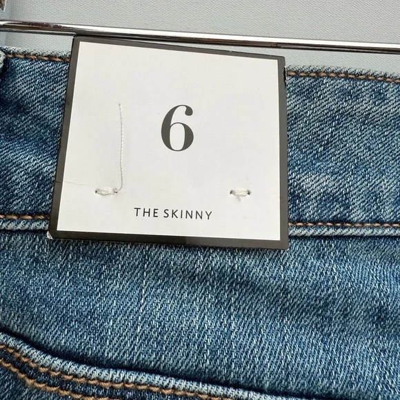 WHBM The Skinny Leather Trim Jeans Size 6 - Picture 7 of 16